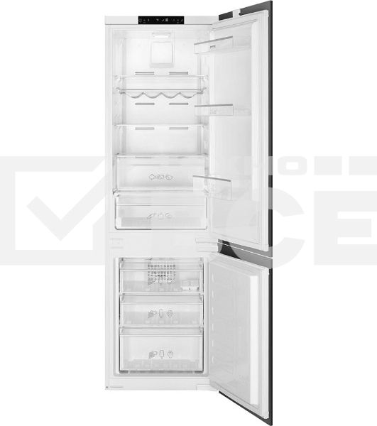 Встраиваемый холодильник SMEG C8174TNE белый двухкамерный 185/69л морозилка снизу, No Frost