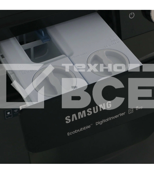 Стиральная машина Samsung WW80AG6L28BB черный, загрузка фронтальная 8 кг, 1200 об/мин, класс: A+++