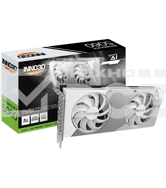 Видеокарта INNO3D RTX 5060 Twin X2 OC WHITE RTX5060, HDMI, DP*3, 8G,D7