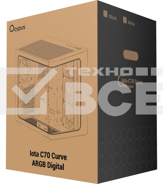 Компьютерный корпус Ocypus Iota C70 WH Curve ARGB Digital ATX без БП (Iota-C70-WHD400CD-GL)