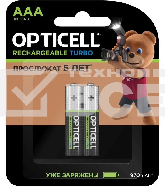 Аккумулятор Opticell Turbo 6080003 AAA NiMH 970mAh (2шт) блистер
