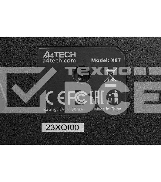 Мышь проводная A4Tech X87 черный, 2400 dpi, USB, кнопки - 8