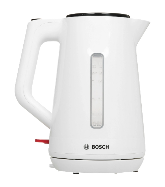 Электрочайник Bosch TWK1M121 белый, 1.7 л, 2400 Вт, скрытый нагревательный элемент