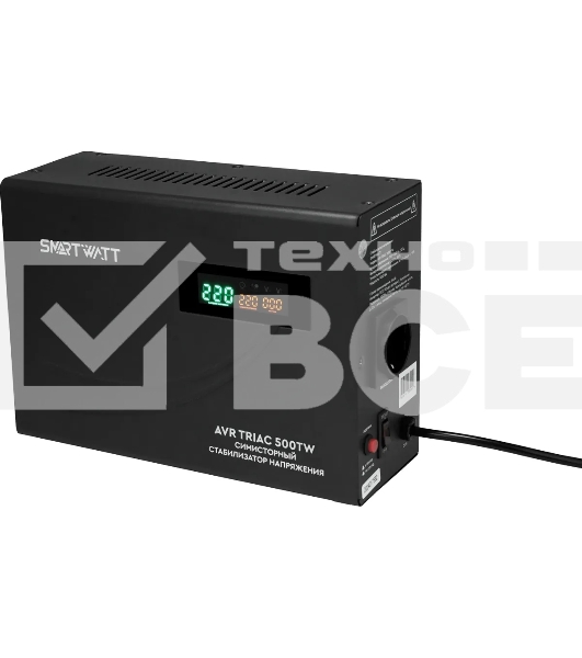 Стабилизатор напряжения Smartwatt AVR Triac 500TW 500ВА черный
