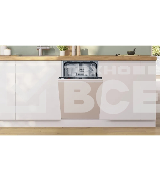 Встраиваемая посудомоечная машина Bosch SPV2IKX54Q, 45 см, 9 комплектов, 5 программ, 2 корзины, электронное управление, дисплей, HygienePlus, VarioSpeed Plus, конденсационная сушка, энергоэффективность А+, уровень шума 48 дБ, цвет белый