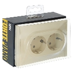 Розетка IEK FORTE&PIANO FP423 2-местная с заземлением с защитными шторками безвинтовое крепление 16А ваниль, фото2