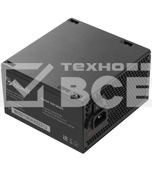 Блок питания Bloody BD-PS650B, 650Вт, 80 PLUS Bronze, 120мм, черный