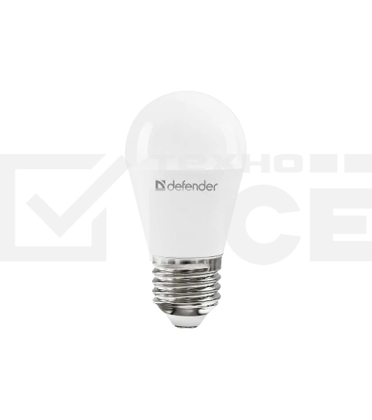 Лампочка светодиодная Defender P45-12W-830-E27 шар, 3000 К, теплый белый, 1 шт.