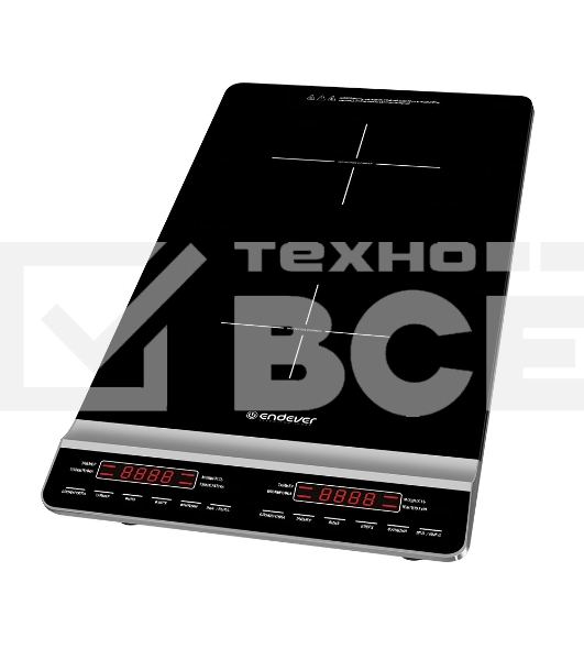 Плитка электрическая индукционного типа с двумя конфорками ENDEVER Skyline IP-67, черный, мощность 1800 Вт+1300 Вт, диаметр посуды 12-26 см, 2 шт/уп