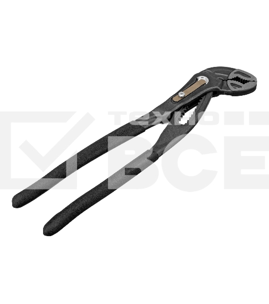 Клещи переставные Denzel кнопочный механизм, обливные рукоятки, 250 мм