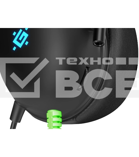 Гарнитура проводная игровая Defender Toxic черный, 7.1, LED, провод 2 м