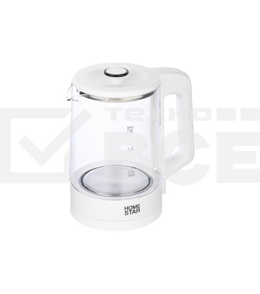 Чайник Homestar HS-1008 (1,8 л), стекло, белый