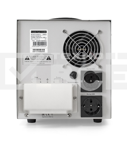 Стабилизатор напряжения ExeGate Expert AS-8000 (8000ВА, вход 140-260В, цветной дисплей, выход 220В±8%, КПД 98%, 5 уровней защиты, задержка, усиленный метал. корпус, клем.колодка, RTL)
