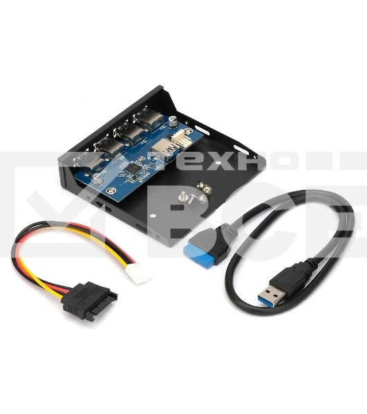 Планка USB 3.0 на переднюю панель 3.5' Gembird, FP3.5-USB3-4A, 4xUSB-A 3.0