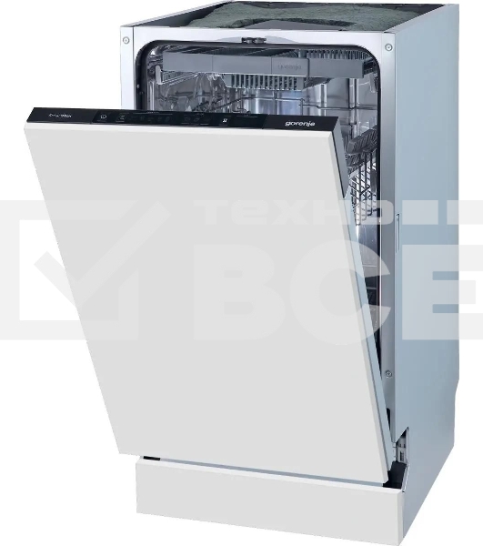 Встраиваемая посудомоечная машина Gorenje GV561D10, узкая, ширина 44.8см, полновстраиваемая, загрузка 11 комплектов