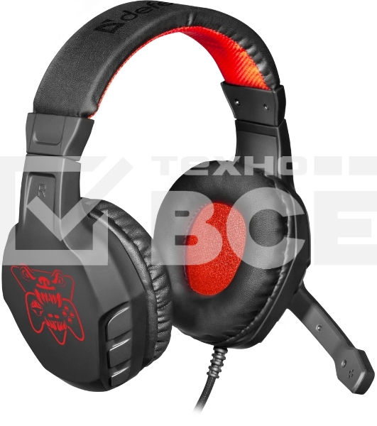 Гарнитура Defender Cujo чёрный/красный, проводная