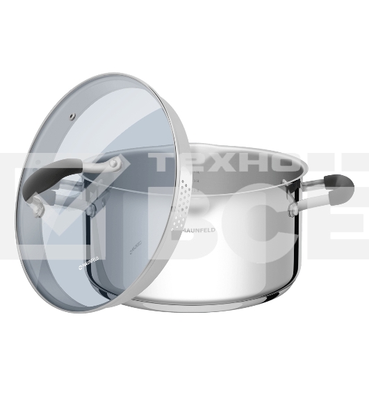 Кастрюля Maunfeld LAURA MCS40S08GR из нержавеющей стали со стеклянной крышкой, 22 см, 4 л.
