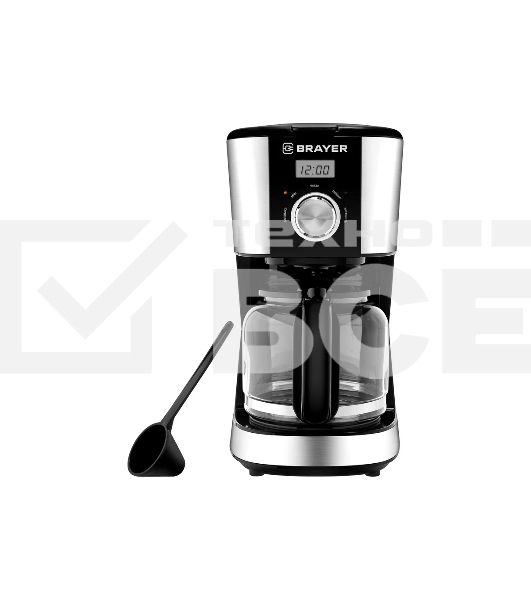 Кофеварка капельная BRAYER BR1122 черный, исп. кофе - молотый, 1.5 л, 900 Вт