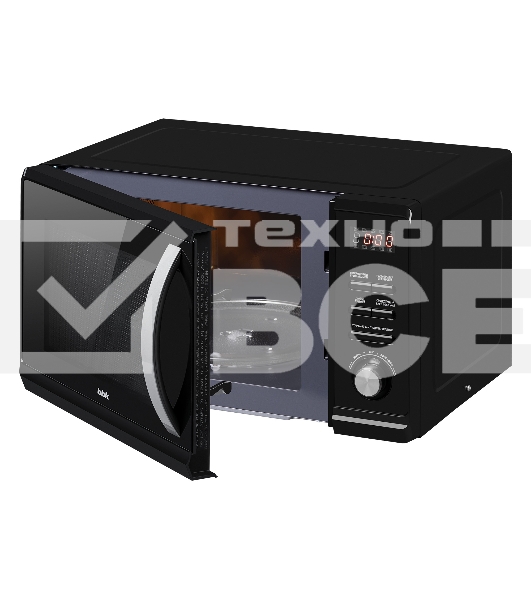 Микроволновая печь BBK 23MWG-851T/B черный, 23 л, 800 Вт, поворотный механизм/кнопки
