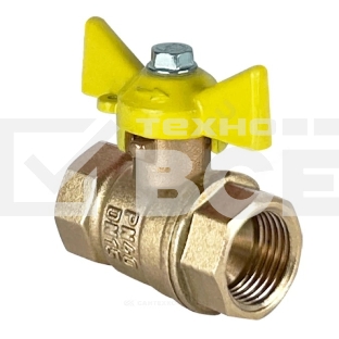 Кран шаровой для газа VALFEX 11Б27фтМ 3/4' ВВ ручка бабочка