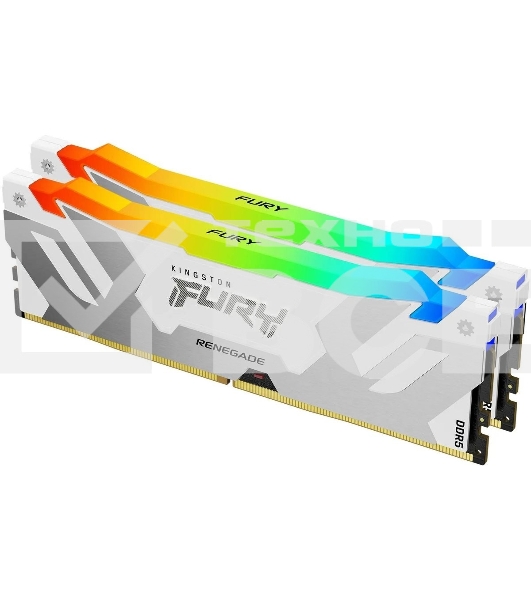 Оперативная память Kingston Fury Renegade, DDR5, 32GB (2x16GB), 6800MHz, CL36, с радиатором, RGB, белый