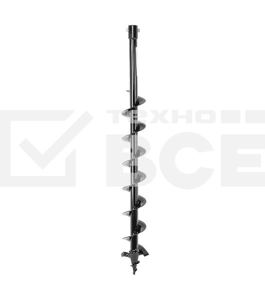 Шнек для грунта Denzel ER-80, диаметр 80 мм, длина 800 мм, соединение 20 мм, съемный нож