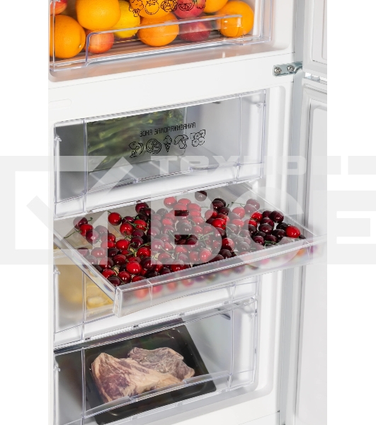 Холодильник Nordfrost NRG 152 WTM белый стекло двухкамерный 205/115 л морозилка снизу
