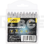 Набор двухсторонних бит 10 шт Deli DL6902 PH2x65мм, сталь S2 с твердостью 58-60HRC, пласт.кейс, фото 1