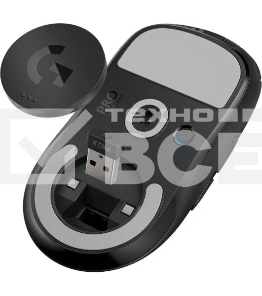 Мышь беспроводная Logitech G PRO X SUPERLIGHT черный, 25600 dpi, радиоканал, USB, кнопки - 5