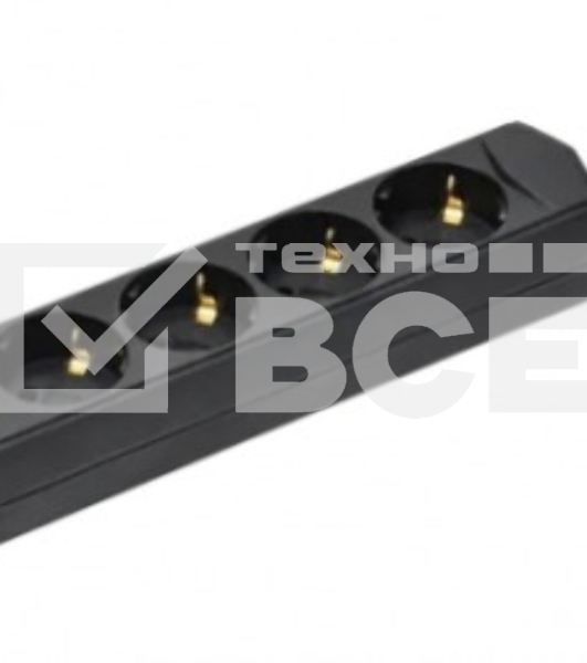 Сетевой удлинитель IEK У05 5м, 5 розеток, черный