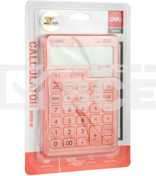 Калькулятор настольный Deli Touch EM01541 красный 12-разр.