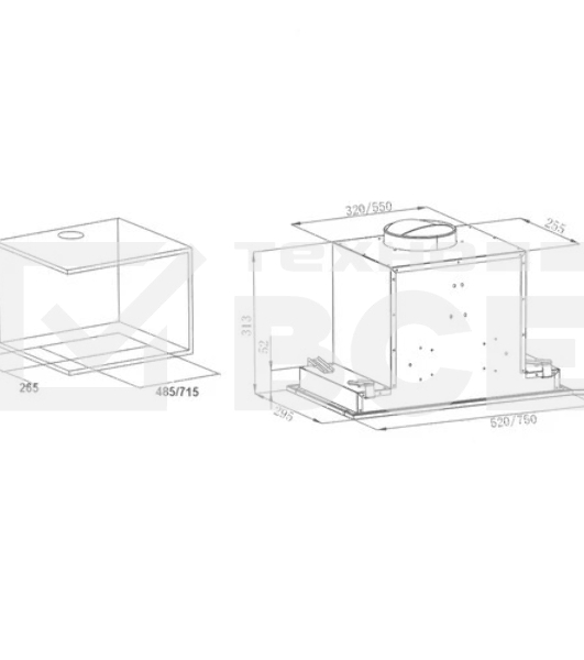 Вытяжка кухонная Krona SELINA 600 GLASS BLACK S