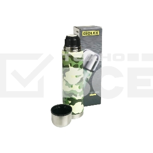Термос Diolex DX-1000-3 1000 мл, милитари, из нержавеющей стали, с узким горлом