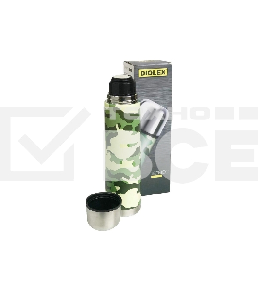 Термос Diolex DX-1000-3 1000 мл, милитари, из нержавеющей стали, с узким горлом