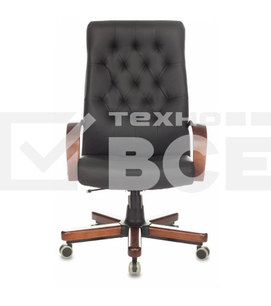 Кресло руководителя Бюрократ T-9928WALNUT/ECO черный, эко.кожа, крестовина металл/дерево