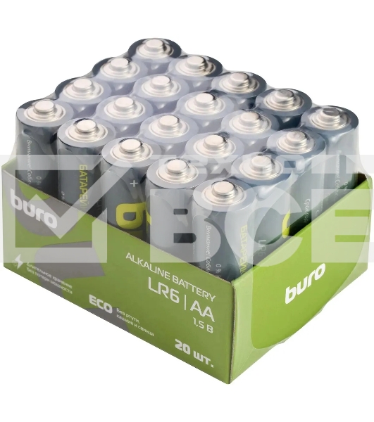 Батарея Buro Alkaline LR6 AA 2900mAh (20шт) коробка