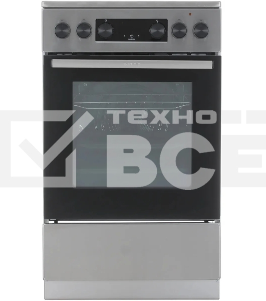 Плита электрическая Gorenje GEC5C40XAOT серебристый, конфорок 4 шт, духовка 70 л, 50 см x 85 см x 59.4 см