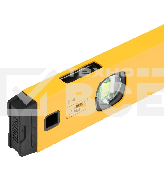 Уровень алюминиевый Denzel, магнит., фрезерованный, 3 глазка (1 зеркал.), 0,5 мм/м, 1000 мм