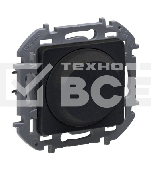 Светорегулятор поворотный Legrand без нейтрали, 300 Вт, антрацит