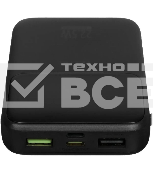 Портативный аккумулятор Tecno Pocket S101Q 10000mAh QC3.0/PD3.0 22.5W 2.4A 2xUSB-A/USB-C черный