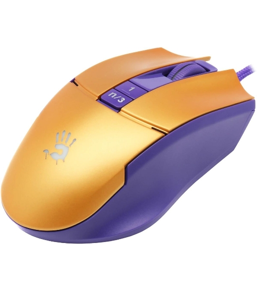 Мышь проводная A4Tech Bloody L65 Max желтый/фиолетовый, 12000 dpi, USB, кнопки - 7