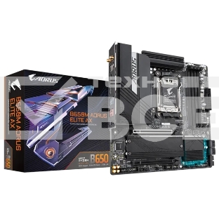 Материнская плата Gigabyte B650M AORUS ELITE AX, AM5, AMD B650, 4xDDR5, 4xSATA, 2xM.2, 1xPCI-E 5.0 x4, 1xPCI-E 4.0 x16, 1xHDMI, 1xDP, 1x 2.5Gb LAN, 4xUSB-A 2.0, 5xUSB-A 3.2 Gen 1, 2xUSB-A 3.2 Gen 2, 1xUSB-C 3.2 Gen 2, 2x3.5 мм, 7.1, Micro-ATX