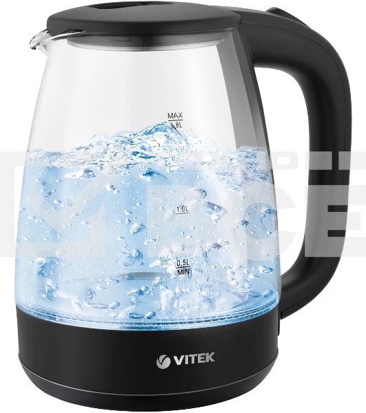 Чайник электрический Vitek VT-7004 1.8л. 1850Вт разноцветный корпус: стекло/пластик