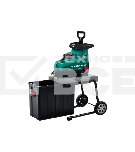 Измельчитель Зубр ЗИЭ-44-2800 садовый электрический бесшумный р/с 44мм контейнер 60л 2800Вт