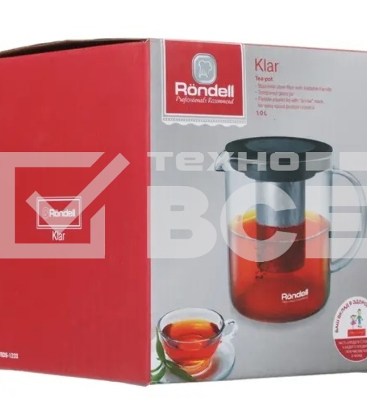 Заварочный чайник Rondell Klar RDS-1233, 1л