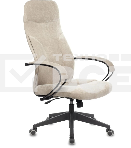 Кресло руководителя Бюрократ CH-608Fabric Light-21 песочный, крестовина пластик
