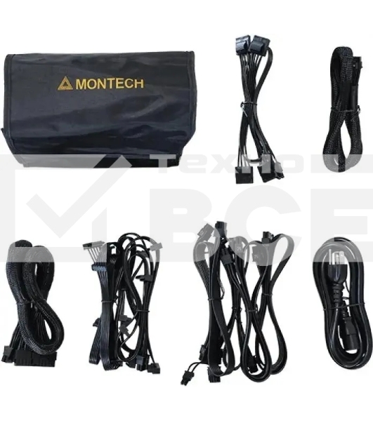 Блок питания Montech ATX 1200W TITAN GOLD Gen.5, 1200 Вт, 80 PLUS GOLD, 135 мм, модульный, чёрный