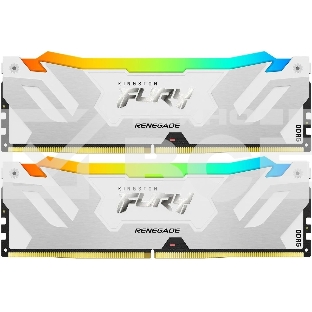 Оперативная память Kingston Fury Renegade, DDR5, 32GB (2x16GB), 6800MHz, CL36, с радиатором, RGB, белый