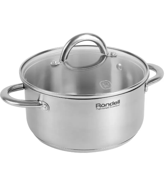 Кастрюля Rondell Point RDS-1310 2 л. d=18 см с крышкой, нержавеющая сталь 18/10