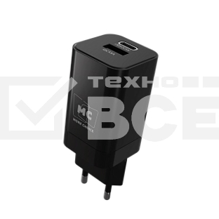 Сетевое зарядное устройство MORE CHOICE NC85a 1USB+1Type-C 3.0A PD 20W+QC3.0 Type-C Type-C, черный